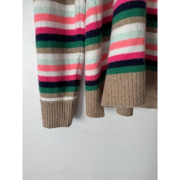 J. Crew Extra Soft Yarn Colorful Striped Crewneck Pullover Sweater Size Large - Picture 4 of 6